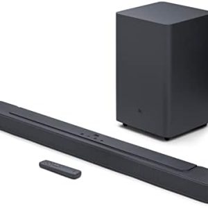 JBL SoundBar 2.1 Deep Bass MK2, Barre de Son pour Télévision pour Système Audio de Divertissement, Design Compact avec JBL Surround Sound, Noir