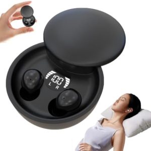 Mlthcig Ultra-Compact Bluetooth Sleep Earbuds, Mini Invisible Headphones Bluetooth 5.4 True Wireless in-Ear Earphones, Ridiculously Amall for Small Ear Canals Sleeping Invisible Ear Buds(Noir)